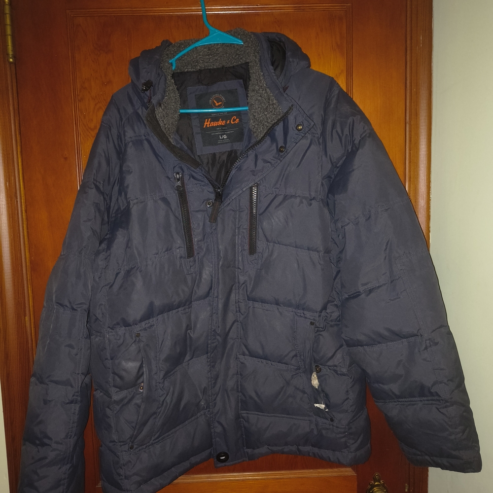 Hawke & Co Blue Puffer Jacket Quilted Design Water-Resistant